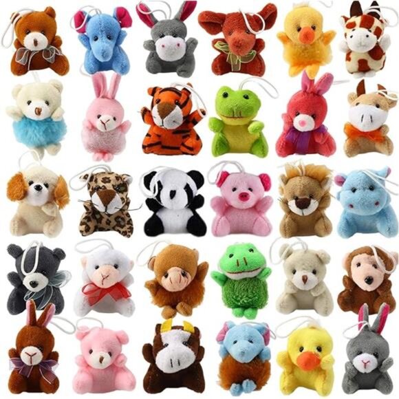32 Piece Mini Plush Animal Toy Set, Cute Small Animals Plush Keychain Decoration - Picture 8 of 8